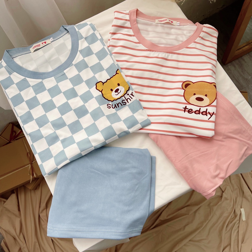 Bộ mặc nhà Pyjama Tea Store Cotton cộc QC họa tiết dễ thương