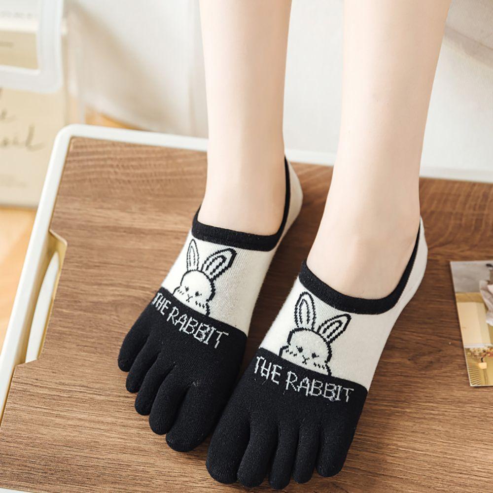 CLEOES Tất Xỏ Năm Ngón Thoáng Khí In Hình Thỏ Dễ Thương