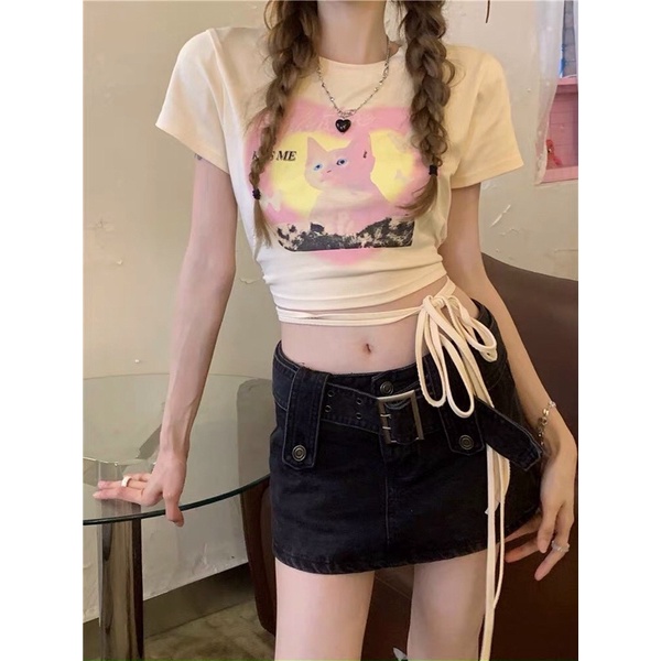 Áo thun croptop cột eo GB alohashop91
