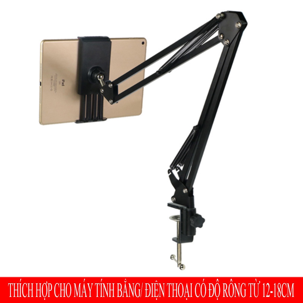 Giá Đỡ Điện Thoại, Máy Tính Bảng Đa Năng, Xoay 360 Độ Kẹp Đầu Giường, Cạnh Bàn Với 3 khúc Linh Hoạt - Sản phẩm siêu chắc