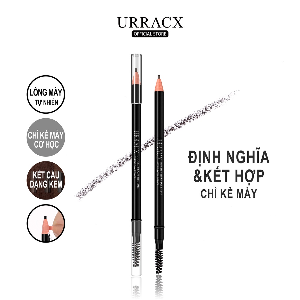 URRACX Chì xé kẻ mày cứng phẩy sợi Eyebrow Pencil xé chống thấm nước lâu trôi nhiều màu