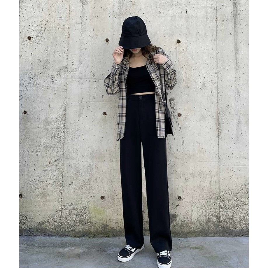 Quần Ống Rộng- Quần Ống Suông Nữ Cạp Cao Khóa Trước, Quần Ống Sớ Chất Cát Hàn Loại 1 | BigBuy360 - bigbuy360.vn