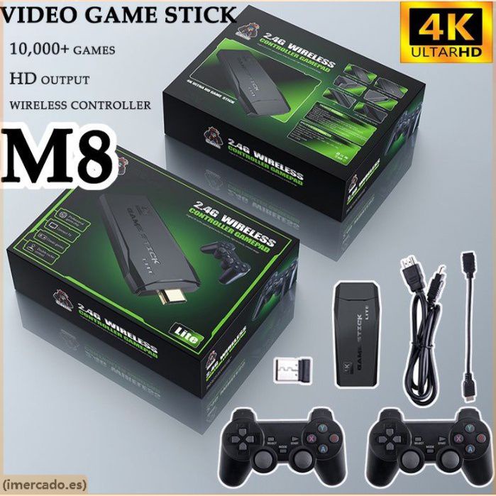 Máy Chơi Game Cầm Tay Không Dây 4k M8 10000 / 3500 Trò Chơi Cổ Điển 2.4G