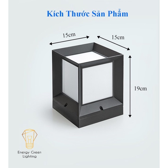 Đèn Sân Vườn Ngoài Trời Energy Green Lighting LT-049 - Trụ Cổng Cột Đèn Hàng Rào Mái Hiên Chống Nước Cao Cấp Decor Vinta