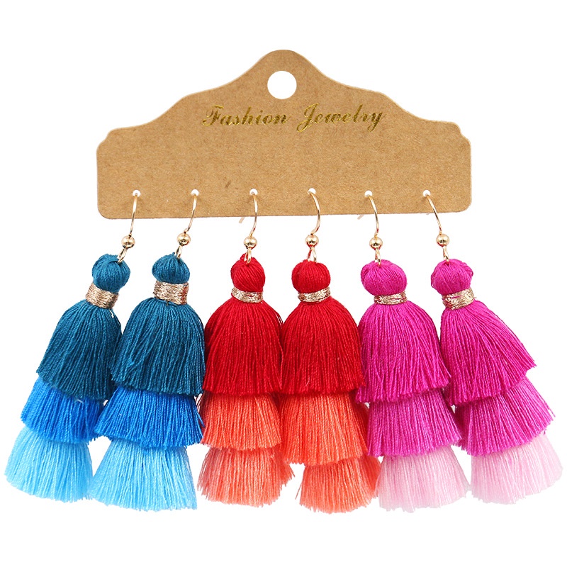 Hoa tai nhiều màu sắc phong cách Boho vintage, Hoa tai đi biển, du lịch