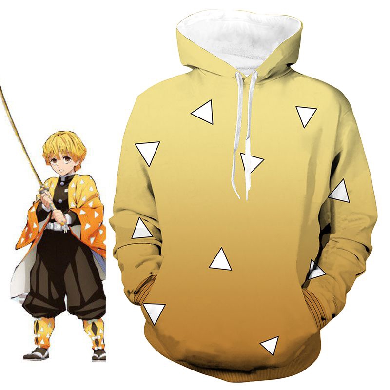 Áo khoác hoodie hóa trang nhân vật Zenitsu trong phim anime Kimetsu No Yaiba | BigBuy360 - bigbuy360.vn