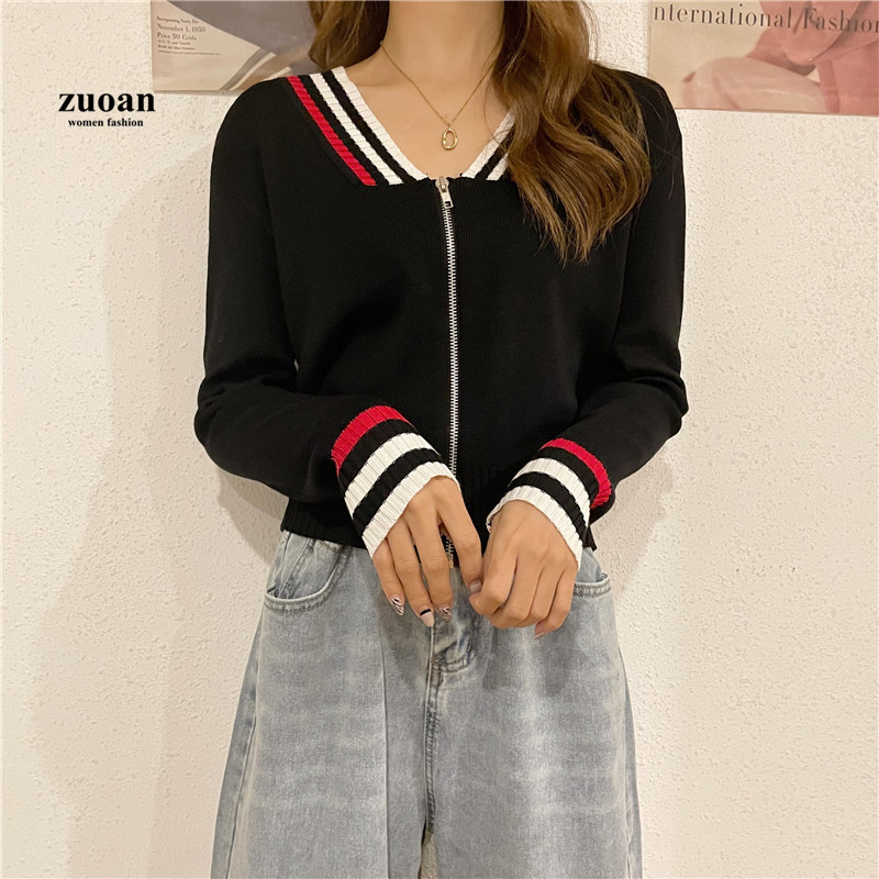 SUXI Áo Len Dài Tay Cổ Chữ V Thời Trang Theo Phong Cách Hàn Quốc Dành Cho Nữ