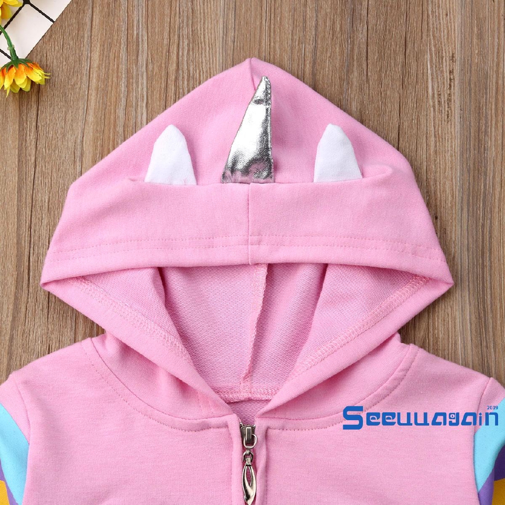 Áo khoác hoodie in hình kỳ lân cho bé