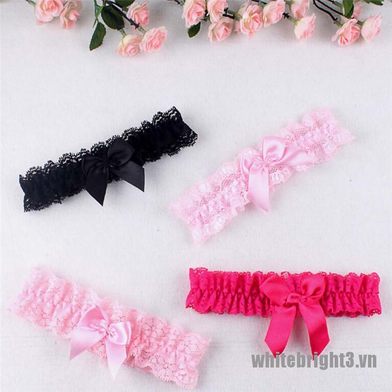 Thắt Lưng Ren Trắng / Đen Đóng Kín Có Nơ Dễ Thương