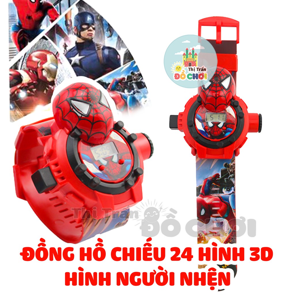 Xe đồ chơi  COMBO  Xe ô tô đồ chơi chạy trớn 12 nhân vật hoạt hình kèm đồng hồ chiếu hình mẫu người nhện cho bé