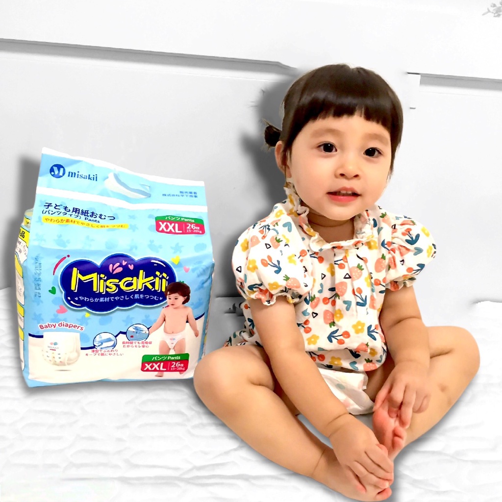 QUÀ TẶNG HẤP DẪNTã Bỉm Misakii Dán/Quần siêu mỏng thương hiệu Nhật, đủ size NB90/S82/M64/L54/M58/L44/XL38/XXL26
