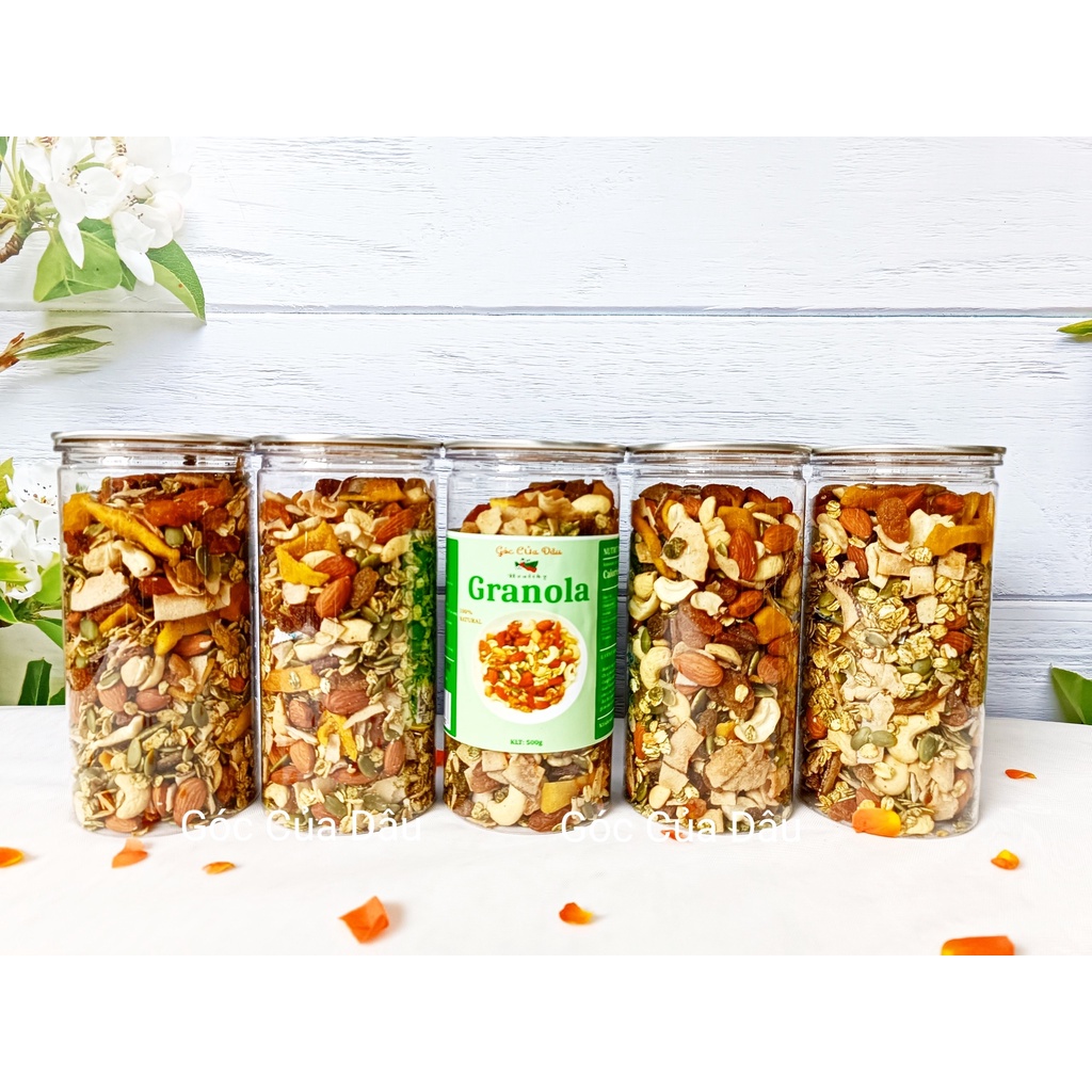 Granola Ngũ Cốc Ăn Kiêng Không Đường Hộp 500g _Vị Trà Xanh