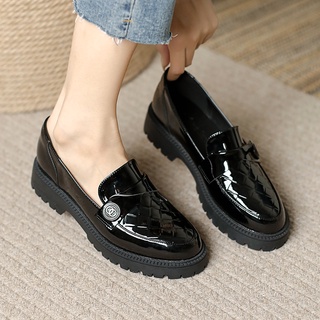 Giày lười da mềm đế bằng 3.5cm thời trang cho nữ