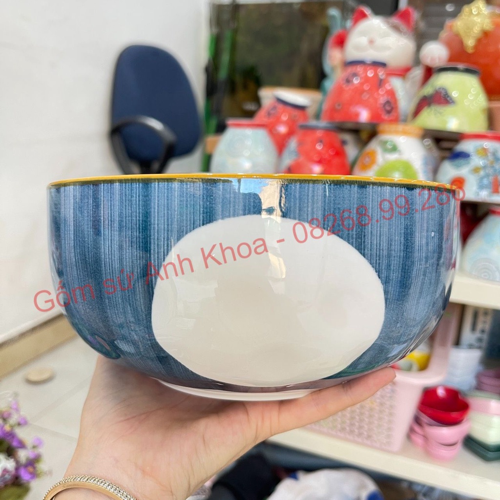 Bát Đĩa sứ Decor Chén Dĩa Sứ Dễ Thương Cute Cao Cấp cực kỳ xinh yêu Bát tô Nhật 20cm siêu to.