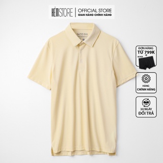 | Satoshi | Áo thun có cổ Polo nam SAPL26 màu kem tay ngắn dáng thể thao cotton thấm hút mồ hôi tốt