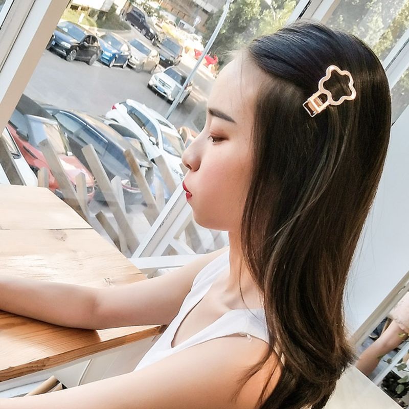 Kẹp Tóc Hợp Kim 5x4cm Họa Tiết Hoa Dễ Thương Cho Nữ