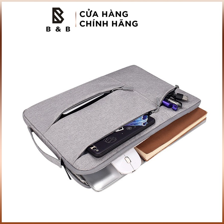 Cặp Laptop nam nữ - Cặp Laptop công sở chống va đập chống thấm nước nhiều ngăn tiện dụng BnBST02