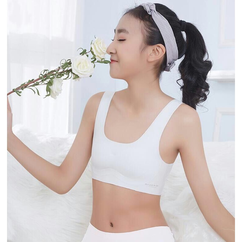 Áo lót học sinh nữ vải cotton tăm  dây to bản thích hợp bé gái cấp 1, cấp 2 - ao lot hoc sinh nữ