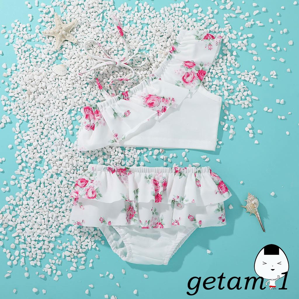 Bộ Đồ Bơi Hai Mảnh Họa Tiết Da Báo / Hoa / Tam Giác Cho Bé Gái Từ 1-6 Tuổi