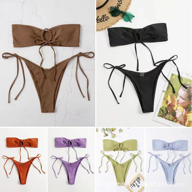 Bộ Đồ Bơi Bikini Hai Mảnh Có Miếng Đệm Nâng Ngực 2022 Thời Trang Quyến Rũ Cho Nữ