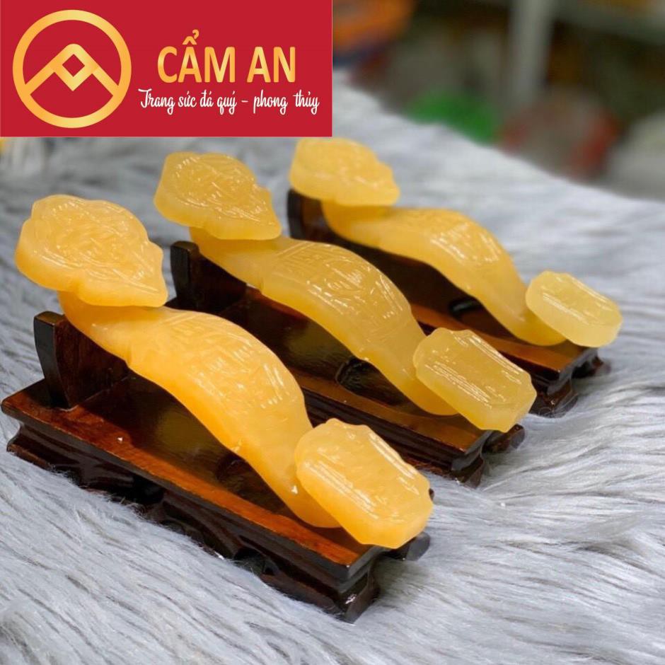 GẬY NHƯ Ý NGỌC HOÀNG LONG TỰ NHIÊN (KÈM ĐẾ GỖ)