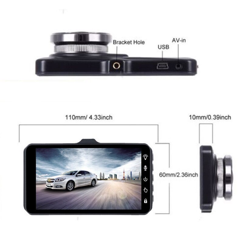 Camera hành trình ô tô Ống kính kép 4 inch Car DVR 1080P trước sau Dual Lens hỗ trợ full HD