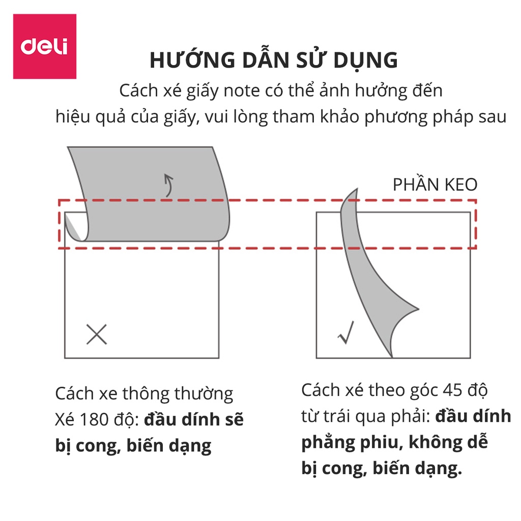 [Mã LIFEDE10 giảm 8% đơn 99K] Giấy nhớ giấy nhắn hình ngộ nghĩnh Deli - giấy note ghi chú - 1 tệp màu ngẫu nhiên - 21540