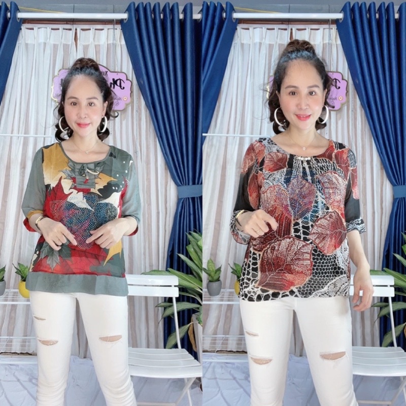 Áo voan họa tiết 🔸CHẤT LƯỢNG TỐT NHẤT🔸 áo voan sang trọng hàng đẹp chuẩn từng đường kim mũi chỉ | BigBuy360 - bigbuy360.vn