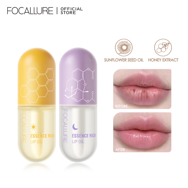 Dầu Dưỡng Môi FOCALLURE Mềm Mại Chống Thấm Nước Giảm Nếp Nhăn Đa Năng Dùng Cho Ngày Và Đêm