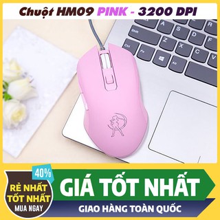 Chuột Gaming HM09 Pink LED RGB - Siêu Phẩm dành cho nữ game thủ ( BH 1 năm )