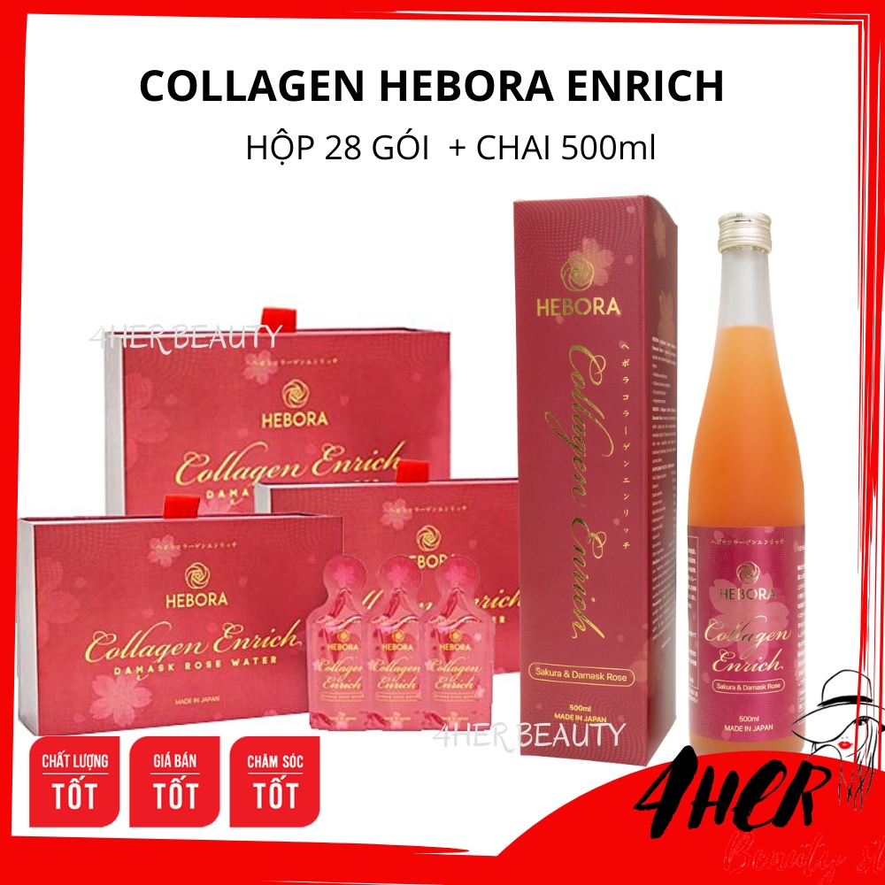 Nước uống đẹp da HEBORA Collagen Enrich Thơm tự thân Detox giữ dáng | Thế Giới Skin Care