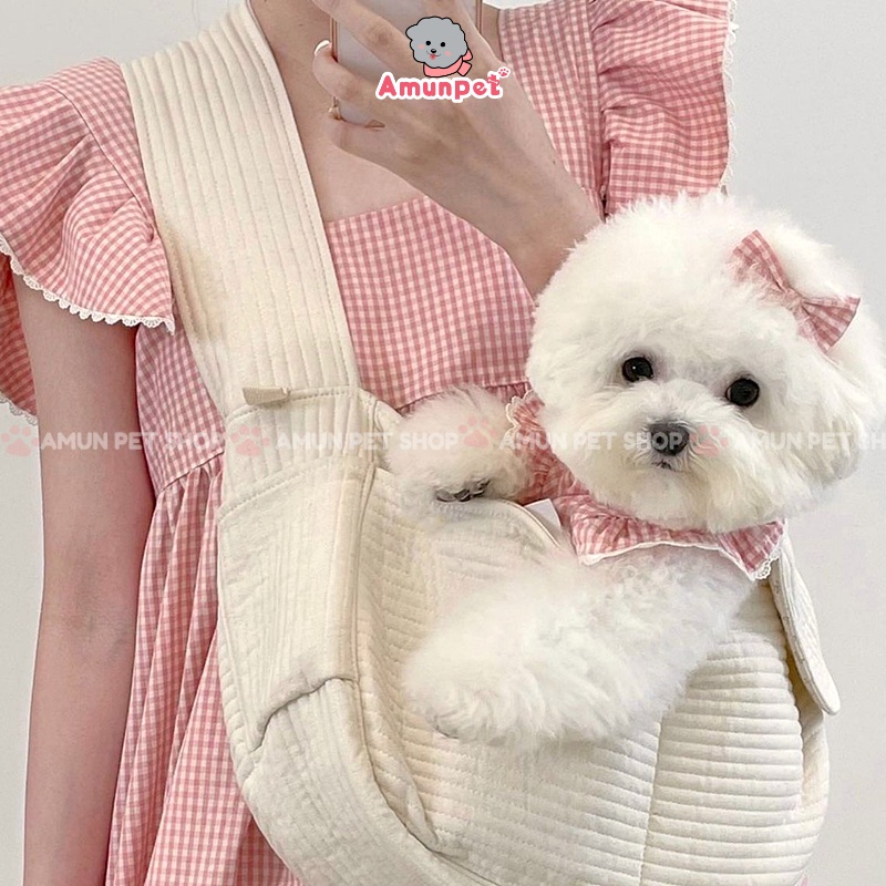 Váy Cho Chó Mèo Mẫu Váy Đầm Công Chúa Cho Thú Cưng Hồng Kẻ Caro Cánh Tiên Dễ Thương Quần Áo Thời Trang Amun Pet