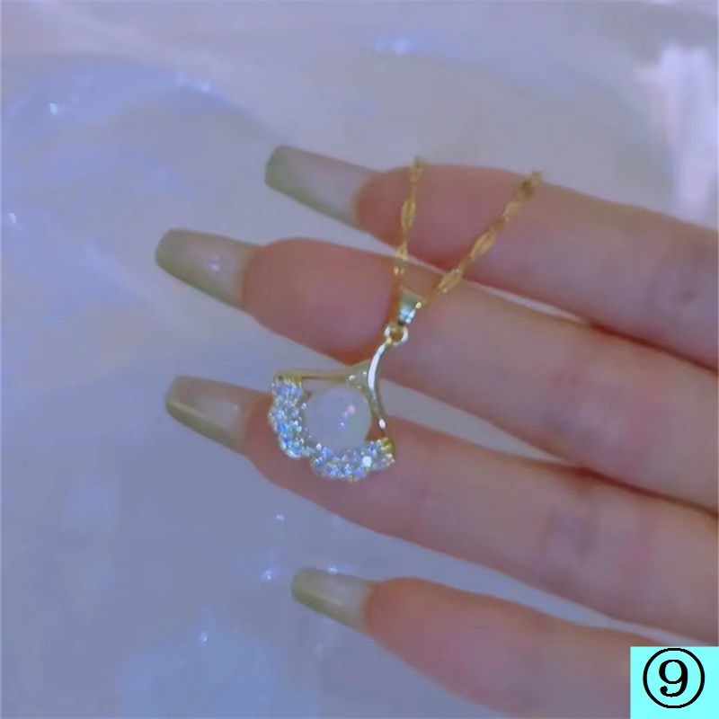 [Tik Tok Phong Cách Mới] Dây Chuyền Ngọc Trai Ji Thiết Kế Sang Trọng Mặt Dây Chuyền Không Phai Màu