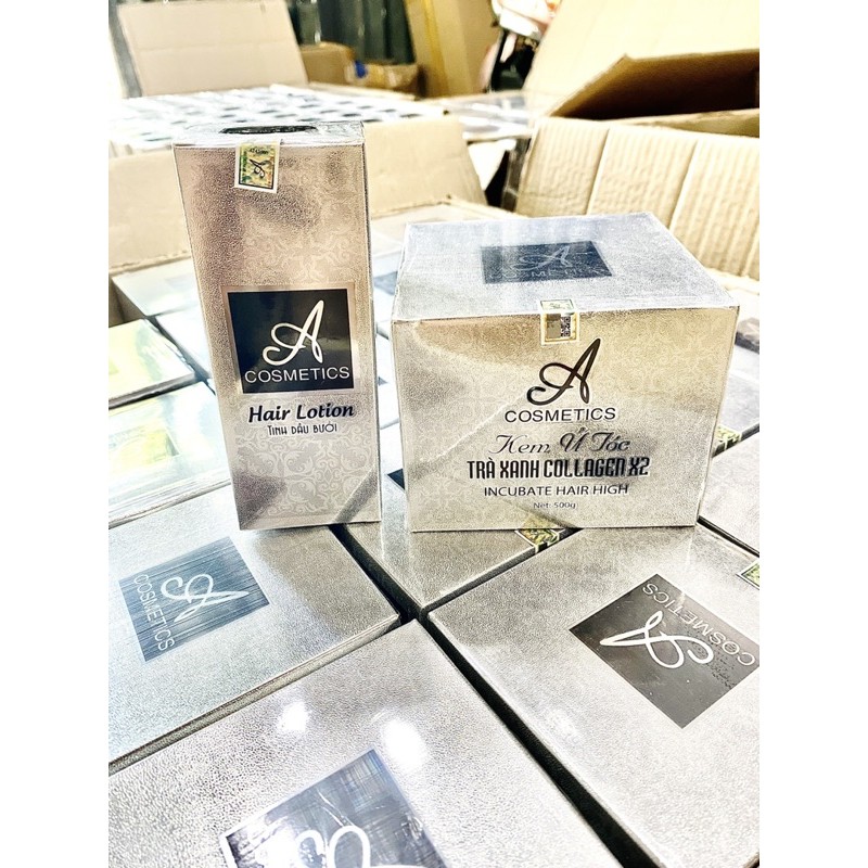 Bộ SP phục hồi tóc hư tổn, giảm rụng tóc gồm  Ủ tóc trà xanh + Tinh dầu bưởiAcosmetics | BigBuy360 - bigbuy360.vn