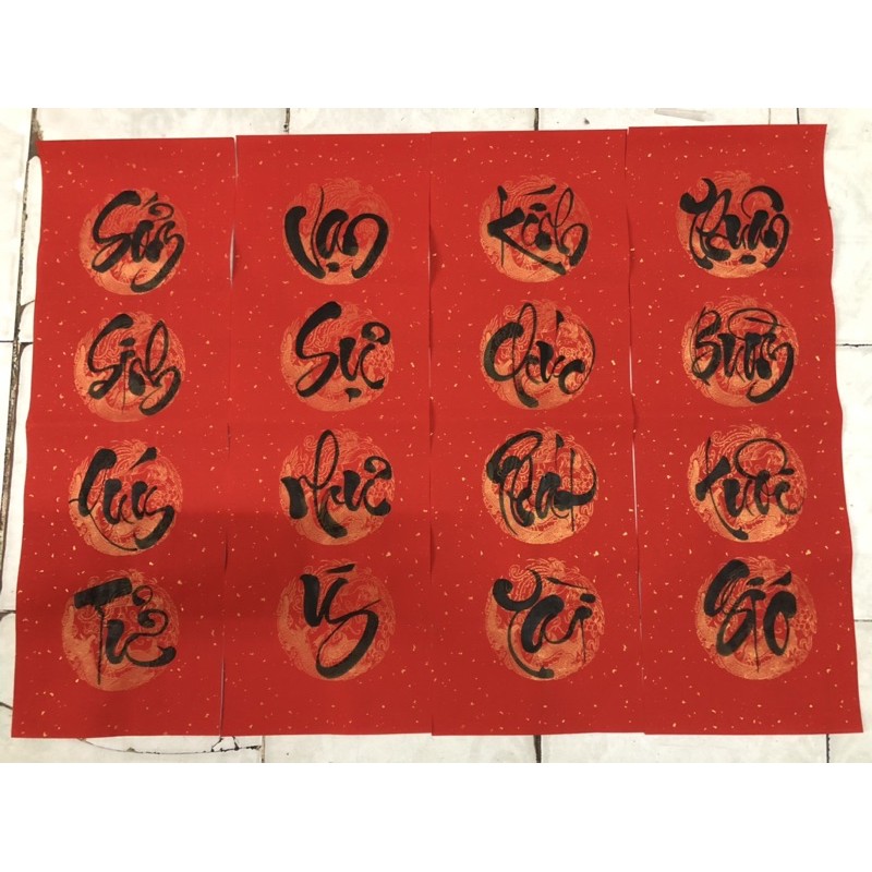 Thư pháp Minh Khuê - thư pháp câu đối đỏ