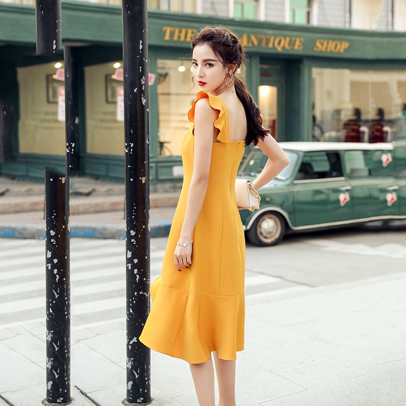 IELGY   Đầm Nấu Ăn Nhẹ Nhàng Kiểu Châu Âu Đuôi Type A, Chống Trầy Xước Phong Cách Gợn Sóng Thời Trang Cho Nữ Màu Sắc