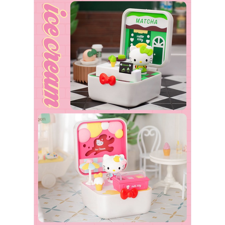 ❤sản phẩm chính thức❤Hello Kitty Thị trấn Gourmet Hộp mù POPMART Quà tặng Con búp bê Người mẫu Đồ chơi quà sinh nhật