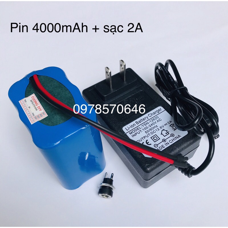 Pin 3S -12V Li-ion 18650 dung lượng (6000mAh), Pin mới 100%