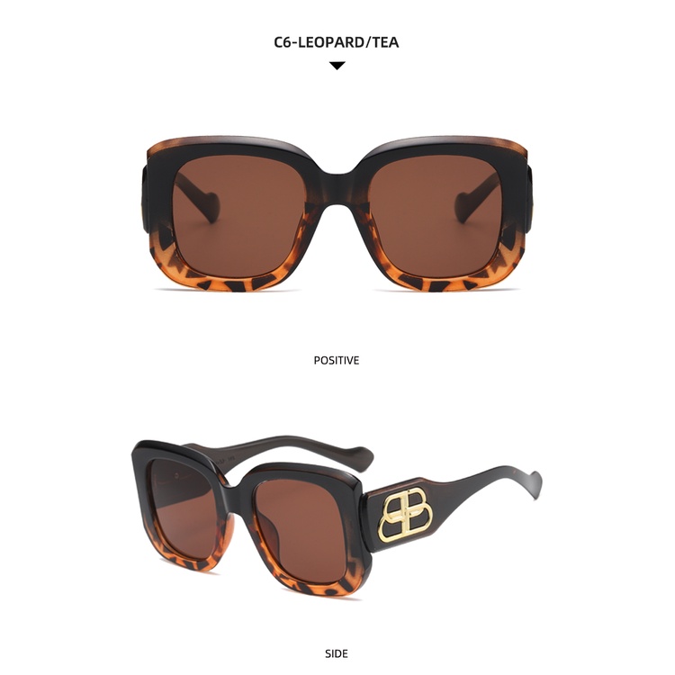 Kính mát thiết kế gọng vuông lớn phong cách thời trang Âu Mỹ 2021 cho nam và nữ