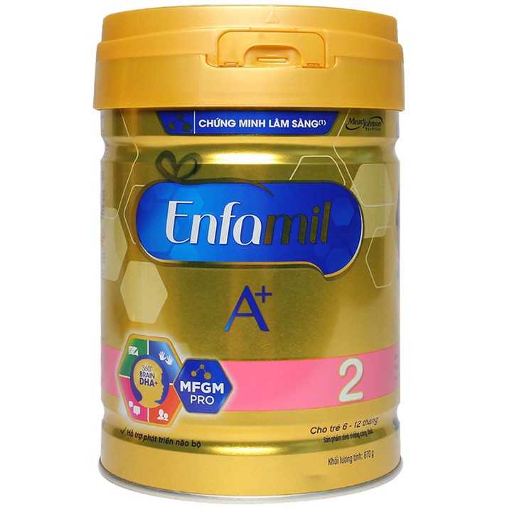 Sữa Enfamil A+ 2 830g MFGM Pro + DHA (trẻ 6-12 tháng)