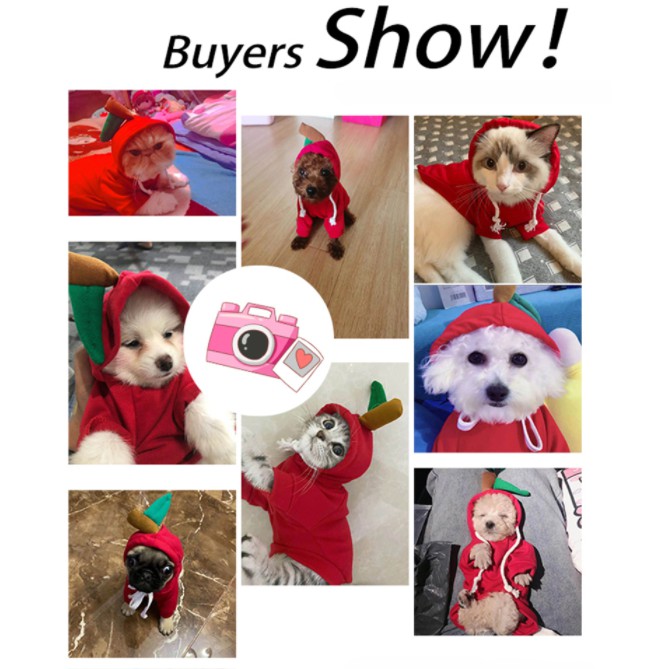 Áo hoodie hóa trang tuần lộc Giáng Sinh ấm áp mùa đông đáng yêu thời trang dành cho thú cưng cỡ nhỏ và vừa