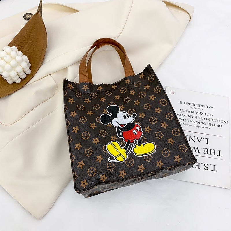 Túi Xách Tay Nữ In Hình Chuột Mickey Thời Trang