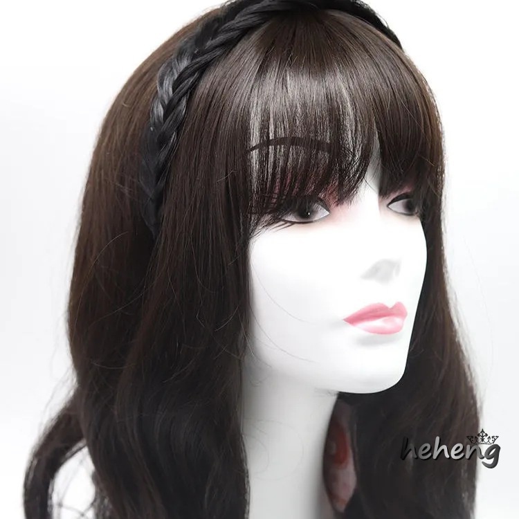 Bán Sỉ Tóc Giả Thắt Bím Xương Cá Có Răng Lược hua wang Băng Đô Màu Đỏ Phụ Kiện Tóc Áp Suất