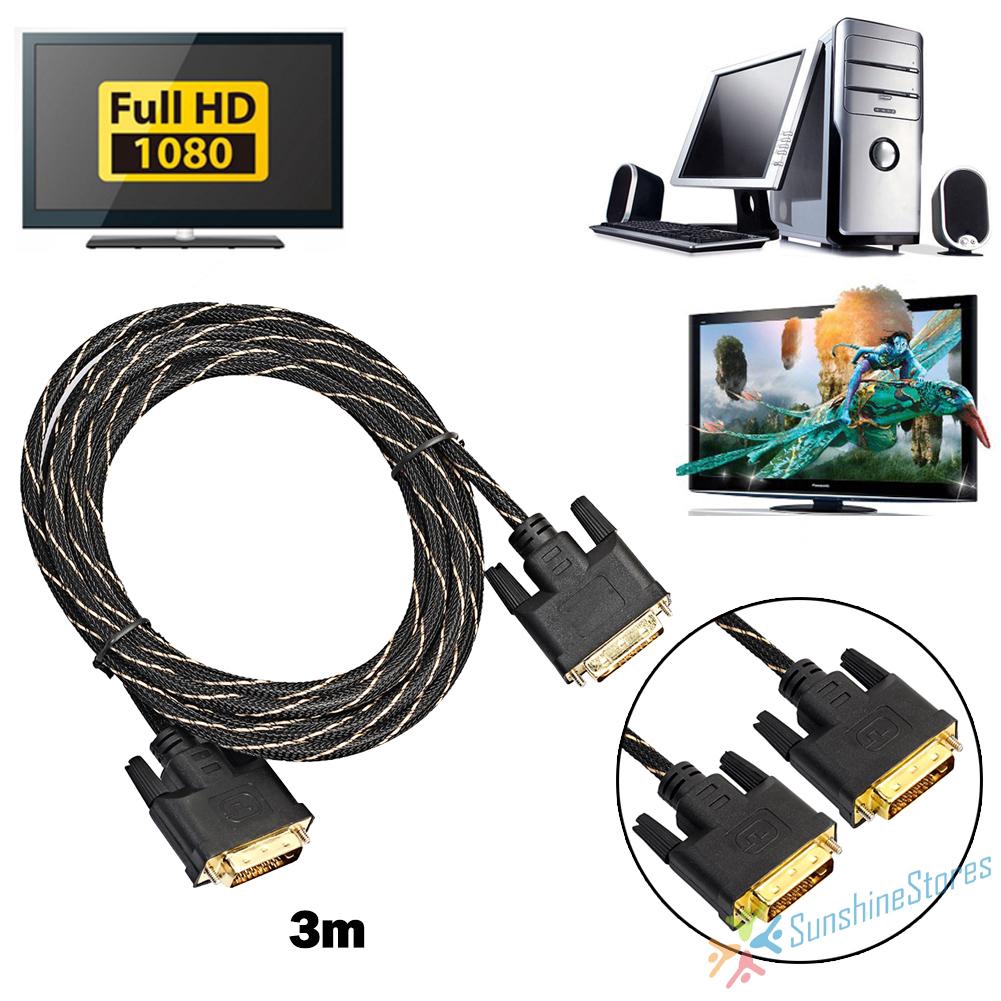 Dây Cáp Màn Hình Kĩ Thuật Số Dvi D Sang Dvi-d 24 + 1 Gold Pin Dual Link Hd Tv