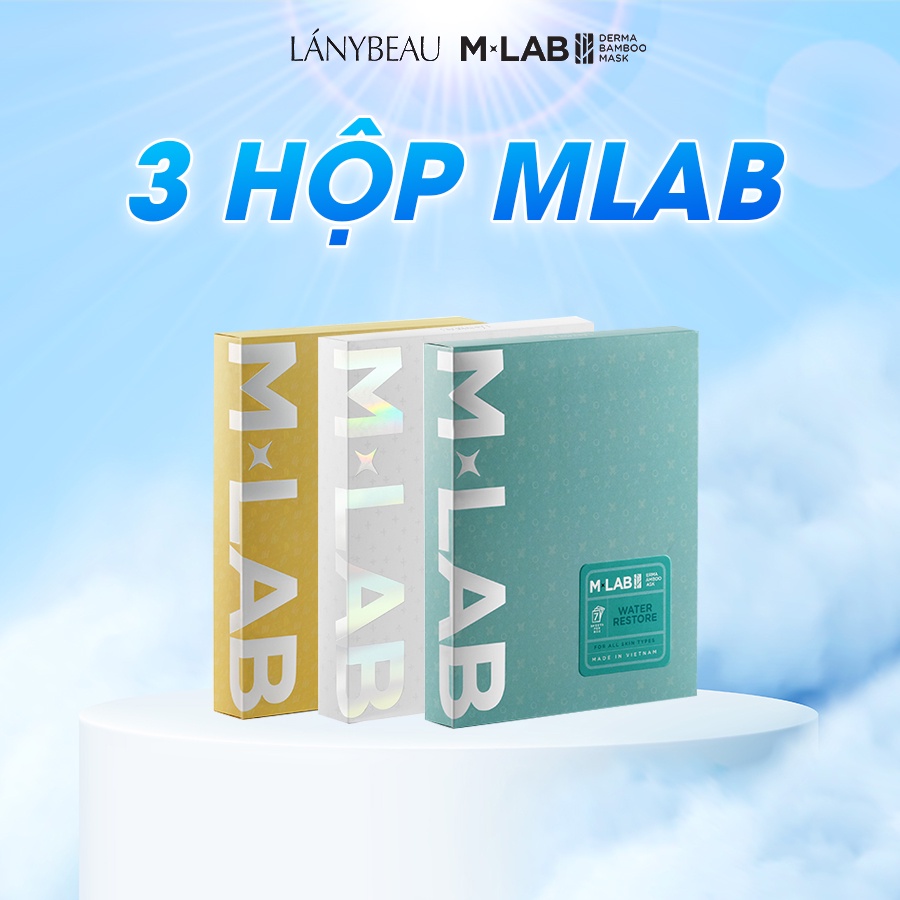 Combo 3 hộp mặt nạ LÁNYBEAU M-LAB Derma Bamboo (Anti Acne & Oil Control, Glow Boost, Water Restore) 3x200g