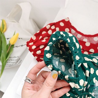Đầm Chấm Bi Hở Lưng Cho Bé Gái