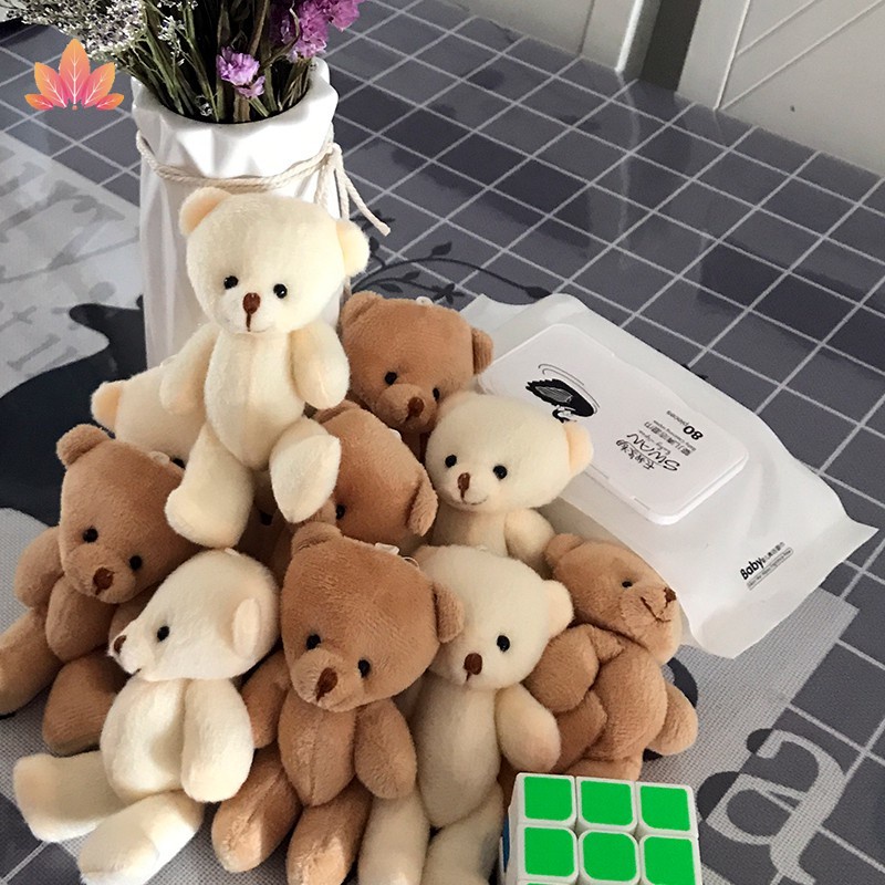 Đồ chơi gấu teddy nhồi bông dễ thương màu be dùng tạo bó hoa