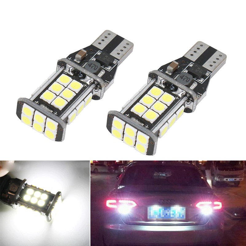 LED T15 chân T10 24smd chipled 3030 đèn lùi cho ô tô LED sáng trắng canbus error