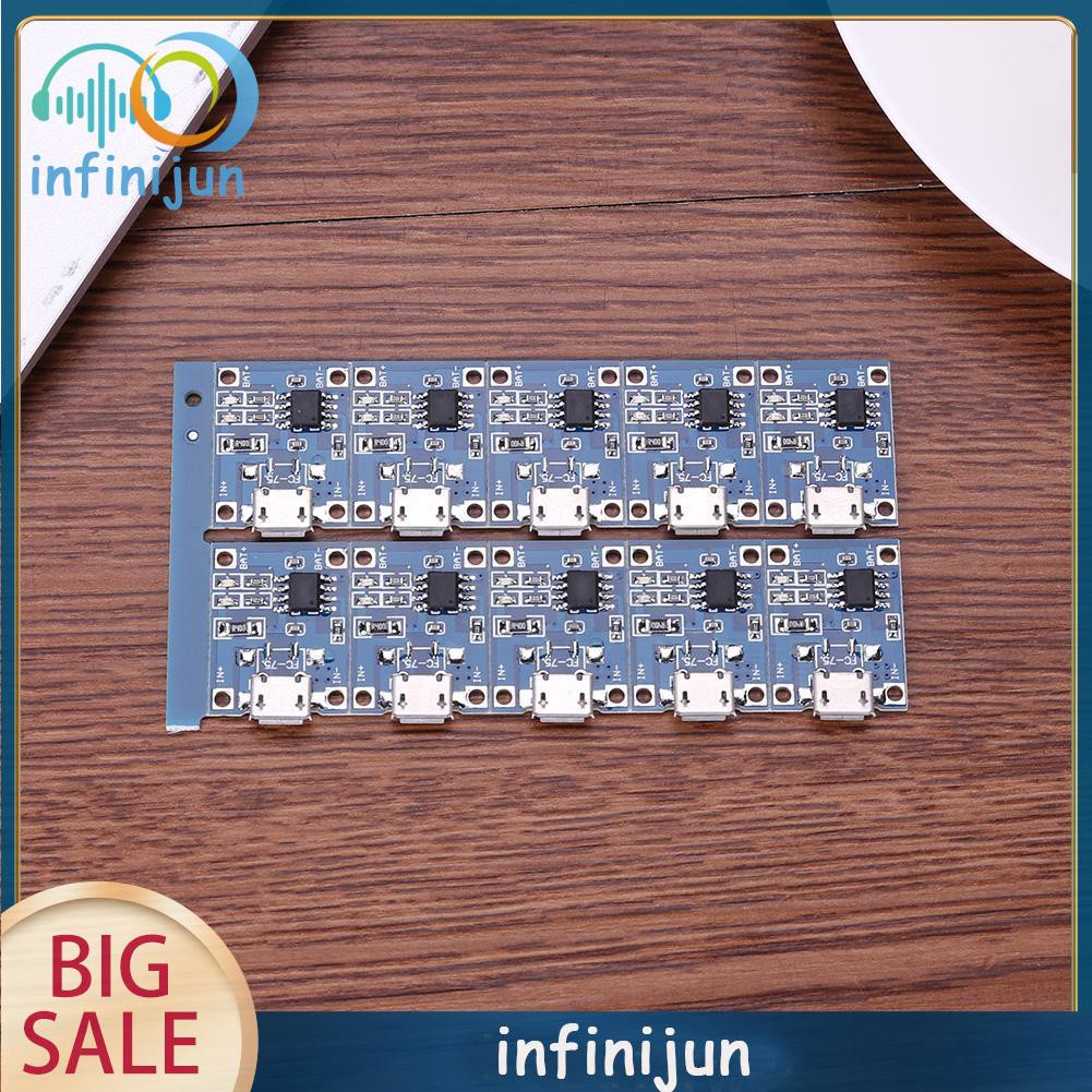 Bộ 10 Mạch Sạc Pin 5v Mini Usb 1a Tp4056 Lithium