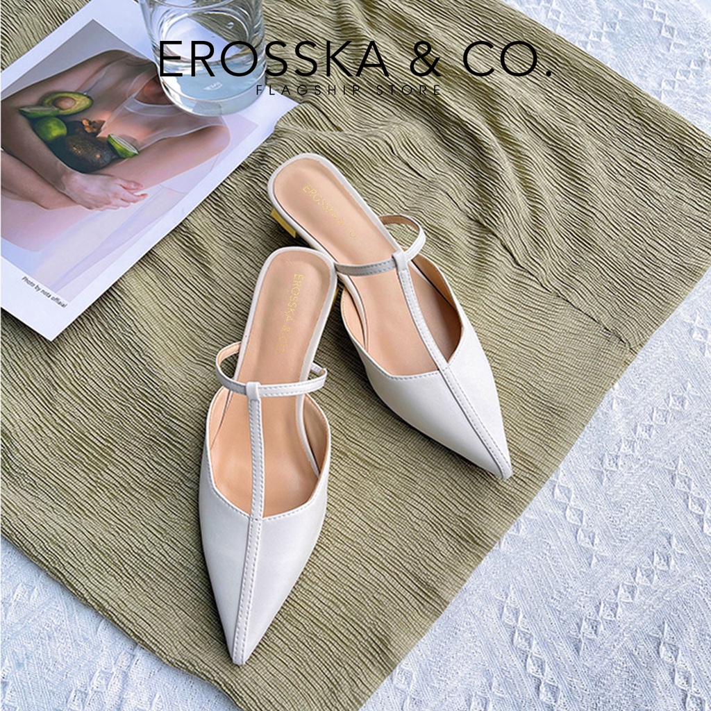 [Mã WABRTL3 -10% đơn 250K]Erosska - Giày cao gót phối dây phong cách Hàn Quốc cao 5,5cm màu xanh - EH040